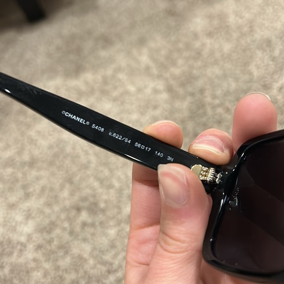 CHANEL Square Sunglasses - Black with Logo - Picture 9 of 11